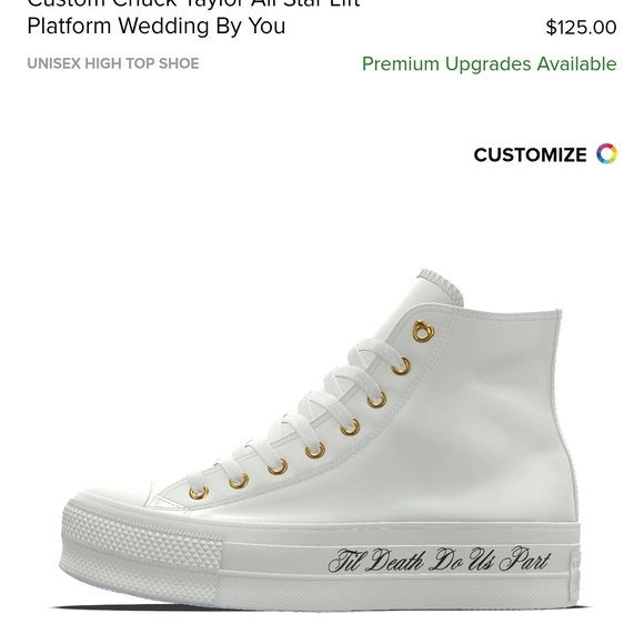 Custom Wedding Converse High Tops - Picture 8 of 8
